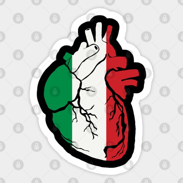 Anatomical heart design, Italy flag Sticker by Bun Art Store